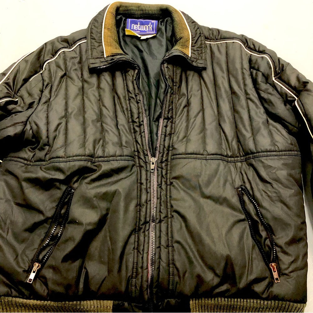 Vintage Network Bomber Style Coat. Super Warm. Size XL. Pre Owned